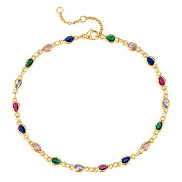 Imagem de MEVECCO Tornozeleira feminina com corrente de ouro 14 K, banhada a ouro delicada, boho, praia, verão, simples, joia para os pés, tornozeleira, 8.5 Inch, Latão, Sem Pedra Preciosa