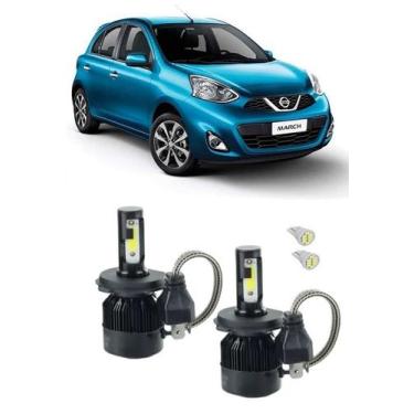 Imagem de Kit Super Led Farol Alto E Baixo H4 Nissan March 2011 - Tech one Vx Vc