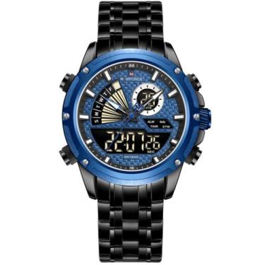 Imagem de Relógio de Pulso Masculino Impermeável  Dual Display Esportivo Aço Ino