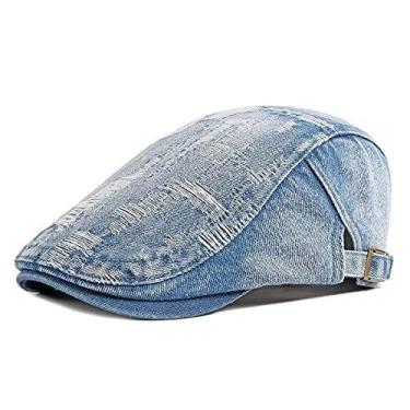 Imagem de Boina Italiana Estilosa Jeans Lavado Boné Casual Unissex Moda Primaver
