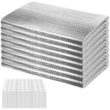 Imagem de Kit de painéis de isolamento de porta de garagem 8P 0,24 m de espessura dupla bolha refletiva folha de alumínio escudo de isolamento térmico 120 fitas de inverno e calor de verão para sótão, garagem,