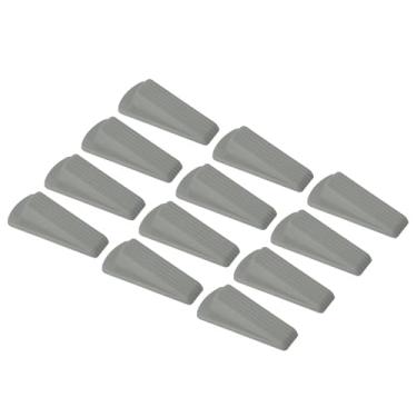 Imagem de PATIKIL Batentes de porta para parte inferior da porta, pacote com 12 cunha de borracha empilhável resistente para azulejo carpete de concreto de madeira para serviço pesado, cinza