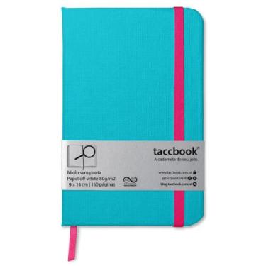 Imagem de Caderneta Sem pauta taccbook Azul turquesa 9x14 Ríg.