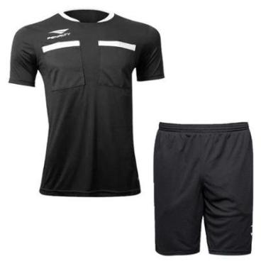 Imagem de Conjunto Penalty Árbitro VI Camisa + Calção Masculino - Preto P-Masculino