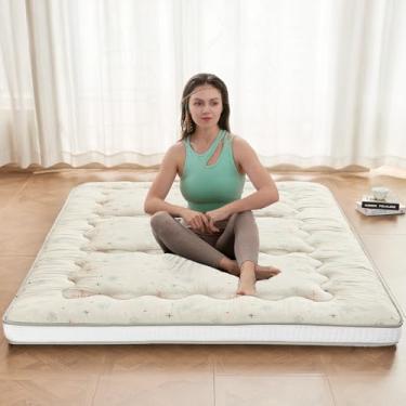Imagem de Dr.Futon Colchão futon de chão japonês extra grosso dobrável tapete de cama para hóspedes, espreguiçadeiras e tavel