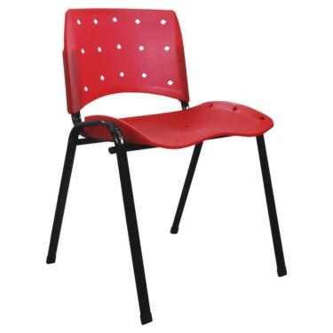 Imagem de Cadeira Empilhável Plástica Vermelho Translúcido Anatômica - ultra Móveis