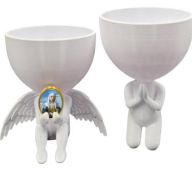 Imagem de Kit Decoração Santa Catarina Sena  Anjinho Relicario Oração - Point da