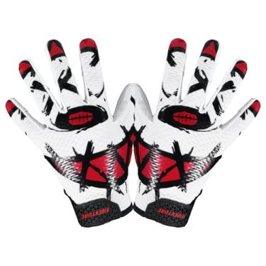 Imagem de AIGEVTURE Luvas De Futebol Juvenil, Luvas De Futebol Adesivas Para Recetor Infantil, Meninos E Meninas, Brancas, Tamanho S