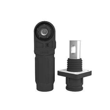 Imagem de 1 conjunto de conector de armazenamento de energia da bateria, terminal de plugue rápido, conectores de alta corrente, adaptador de fiação de placa de cobre, plugue e soquete de ângulo reto IP67