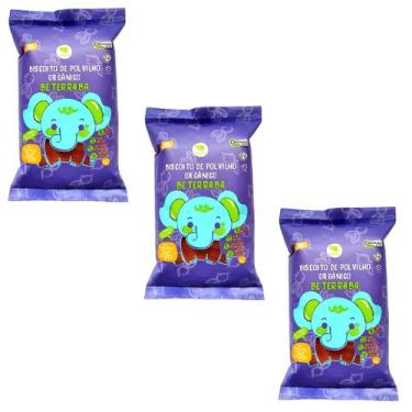 Imagem de Kit 03 Biscoitos Polvilho Assado Orgânico Vegano Beterraba Crilancha t