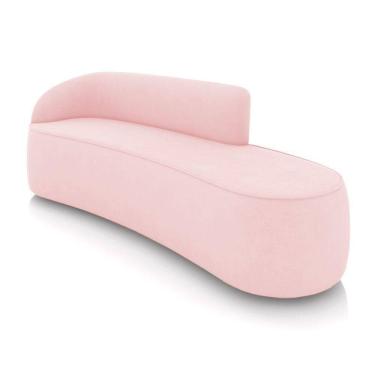 Imagem de Sofá 4 Lugares Orgânico 220 Cm Morgan Suede Rosa Bebê D03 - D`rossi