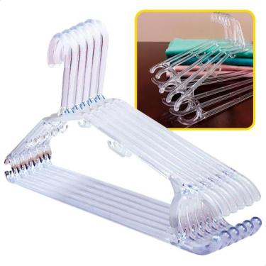 Imagem de Kit 50 Cabides Cristal Acrílico Plástico Reforçados E Antideslizantes 