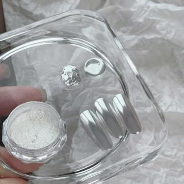 Imagem de ADHERE ‌Pó de Lua & Pó Cristalino - Pó Cromo Mágico, Acabado Metálico Hiper-reflexivo, Efeito Espelho em 10 Segundos para Gel/DIY/Unhas Postiças 0.3g (Lua Nova Brilho)