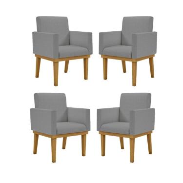 Imagem de Kit 04 Cadeiras Escritório Reforçadas Recepção Luxo Grafite