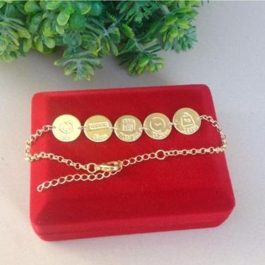 Imagem de Pulseira Dados Do Nascimento Do Bebe Filho(a) Banho De Ouro