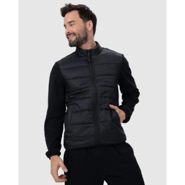 Imagem de Jaqueta Slim Masculina Algodão e Tafetá Malwee Ref. 115463, Preto, M
