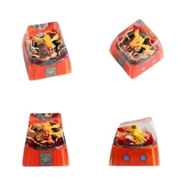 Imagem de Agumon Gabumon Digimon Anime Resina Personalizada Keycap Translúcido P