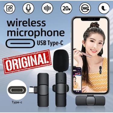 Imagem de Microfone de Lapela Sem Fio Celular Omnidirecional USB C Android Confe