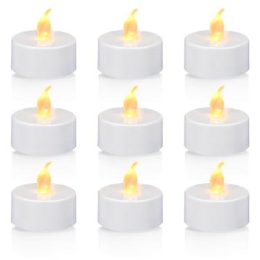 Imagem de KOABY Pacote com 24 luzes de chá com temporizador, liga automaticamente 5 horas e desliga 19 horas em ciclo de 24 horas automaticamente, luzes de chá cintilantes sem chama operadas por bateria com