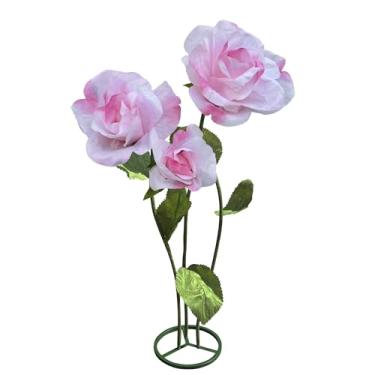 Imagem de 3 peças de flores gigantes para decoração – decoração interna e externa, flores rosas falsas realistas para casamento, aniversário, decoração de casa, adereços de fotografia, exibição de shopping