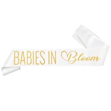 Imagem de Decorit Babies in Bloom Baby Shower Sash, Twin MAMA, Mommy of Twins Sash, Gift for Mom-to-Be, Baby Boy Girl Gender Reveal Decorations, Pregnancy Announcement Party Supplies