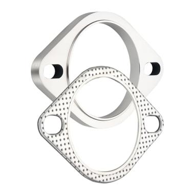 Imagem de EVIL ENERGY Kit de conexão de vedação e flange de escape de aço inoxidável de 2 parafusos de 7,6 cm sem parafusos e porcas