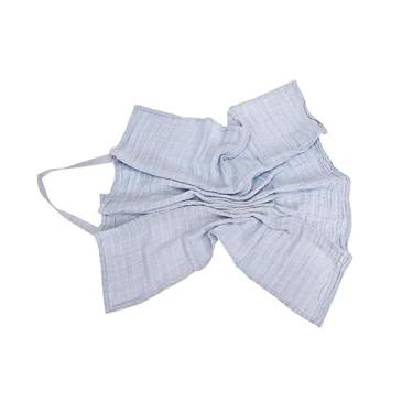 Imagem de Capa de Amamentação Loupiot Cores – Minasrey | Tecido Soft 100% Algodão | 85x70cm | Botões no Pescoço | Presente para Chá de Bebê | Personalizável | Enxoval Premium (Azul Vintage)