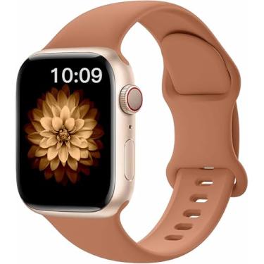 Imagem de Pulseiras esportivas de silicone compatíveis com Apple Watch séries 10, 9, 8, 7, 6, 5, 4, 3, 2 e 3 de 40 mm, 38 mm, 41 mm, 44 mm, 42 mm e 49 mm