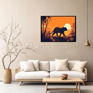 Imagem de Quadro Decorativo Tigre Pôr do Sol - 50x70cm - Quadros On-line, Moldur