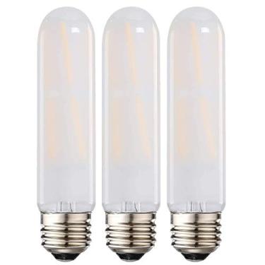 Imagem de Lâmpadas LED LEOOLS T10, reguláveis de 8 W LED Edison Frost Tubular, equivalente a lâmpada incandescente de 80 watts, branco quente 2700K, vidro fosco, 800 lm, E26, para armário de exibição etc. 3 unidades. (branco quente)