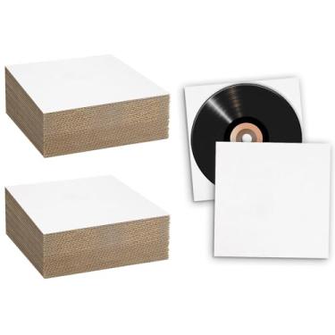 Imagem de MBC MAT BOARD CENTER Centro De Cartolina, Pacote Com 50 Almofadas Para Encarte Discos Vinil, 12 Folhas Papelão Ondulado 30 Cm, Protetores Envio Cm (Branco Um Lado)