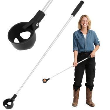 Imagem de Lconvicely Pegador de ovos para ovos de galinha – Ferramenta extensível para coletar ovos com alça antiderrapante, ferramenta de alcance de 38 a 198 cm para colher ovos de galinheiro, ninho e fazenda