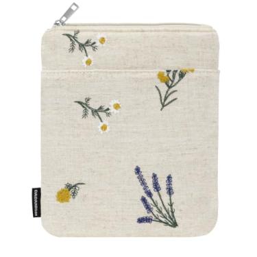 Imagem de Dadanism Capa acolchoada bordada margarida para o novo Kindle Paperwhite, Kindle Colorsoft Signature Edition, capa protetora para E-Reader K-indle/K-indle Oasis/Kobo E-Reader de 15 cm, plantas de