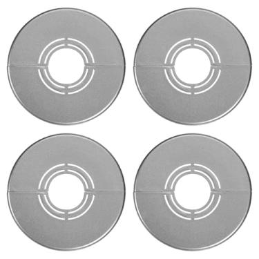 Imagem de HARFINGTON 4 peças Flange dividida de parede 0,98" (25 mm) tampa de tubo de flange dividida ajustável de plástico com clipe colar sob a pia radiador para banheiro cozinha vaso sanitário, cinza