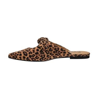 Imagem de Corkys Footwear Sapato feminino Hey Girl Knotty But Nice Mule – Elegante sem cadarço com detalhe de nó chique, palmilhas macias e levemente acolchoadas para conforto o dia todo, Leopardo, 37