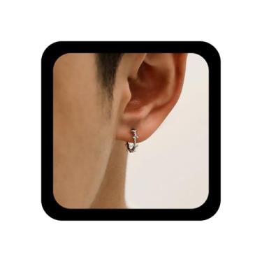 Imagem de Xduargs Brincos de argola punk com círculo de espinhos prateados, brincos de arame farpado, vintage, minimalista, ramo, farpa, argola, joia feminina