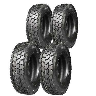 Imagem de Kit 4 Pneus 275/80R22.5 Borrachudo Misto 16 Lonas 149/146L D941 Dplus