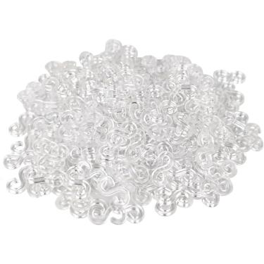 Imagem de Kit de elásticos de 1000 peças de clipes S para pulseira de tear de artesanato DIY (transparente)