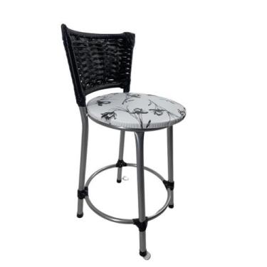 Imagem de Kit banqueta baixa junco cozinha gourmet bancada americana - FortMix, 