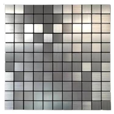 Imagem de Pastilha Adesiva Prata Decoração Parede Cozinha Banheiro 30x30cm