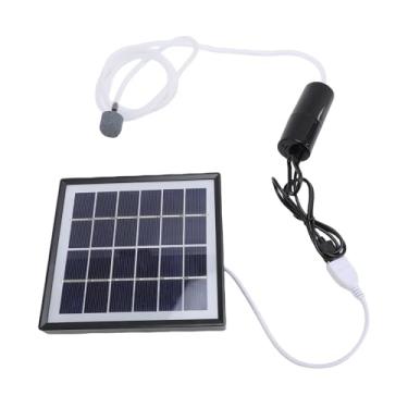 Imagem de Diydeg Bomba de Ar Solar, 10W Bubbler de Aerador de Lagoas Solares USB Com Mangueiras e Pedra de Bolha, Cabo de Extensão, Oxigenador de Tanque de Peixe Portátil de Baixo Ruído para (Preto)