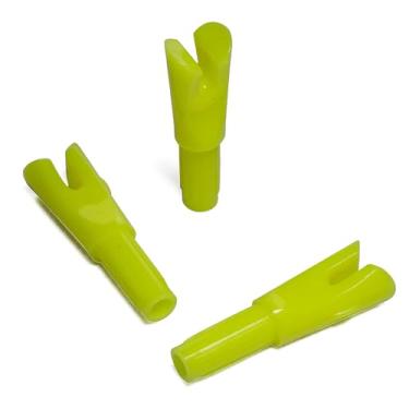 Imagem de 12 peças de flecha, diâmetro interno de 6,2 mm/0,624 cm Nocks de inserção de plástico para tiro com arco e flecha, tiro rápido - grosso (limão transparente)