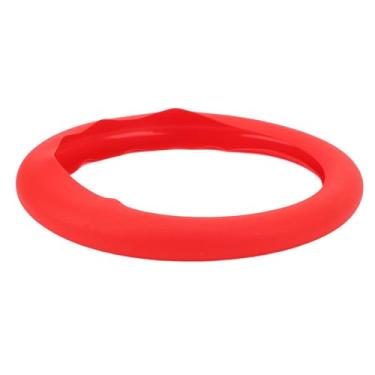 Imagem de Zhjvihx Tampa do Volante de Silicone, Instalação Fácil de Suor Easy Grep Grip Automotive Direcution Tamas de Volante Lavável Toque Confortável para Todas As Estações (Vermelho)