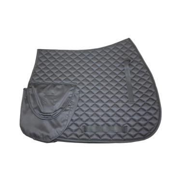 Imagem de Milageto Almofada de sela para cavalo, equipamento equestre, algodão durável com bolso, absorvente de suor, almofada protetora, almofada de equitação