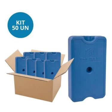 Imagem de Kit 50 Gelo Placa Gel Artificial Reutilizável Rígido 500ml - Gelotech