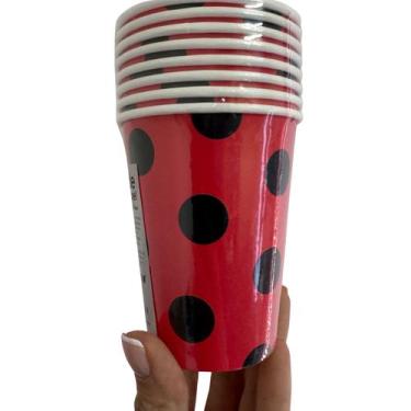 Imagem de 8 Copos de Papel Festa Joaninha Lady Bug 250 ml Ponto das Festas - Ins