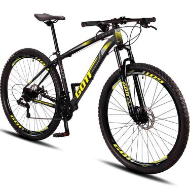 Imagem de Bicicleta Aro 29 Alumínio Gott 24v Freio a Disco Leev - Preto/Amarelo - 19
