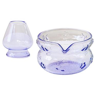 Imagem de IEUDNS Tigela de vidro Matcha feita à mão com bico resistente ao calor, presente com suporte para batedor de Matcha, Chawan para escritório, cozinha, café, Tolet