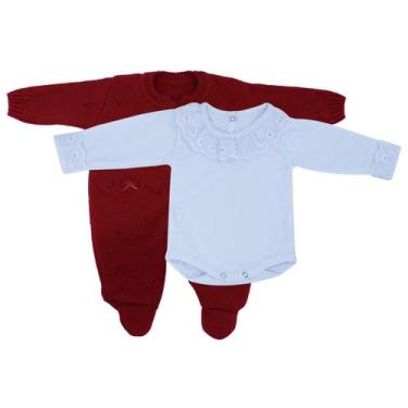 Imagem de Kit Macacão Links Vermelho e Body Com Gola e Punho de Renda - Kowak, V