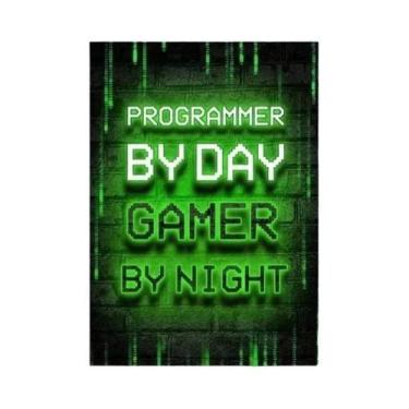 Imagem de Pôster De Arte Neon Hacker Programador Gamer Em Tela Para Decoração De